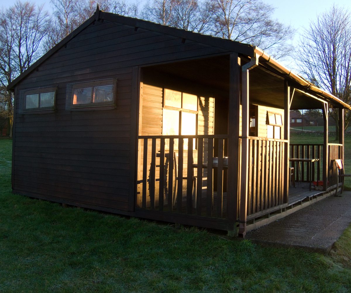 Large shed as dawn rises